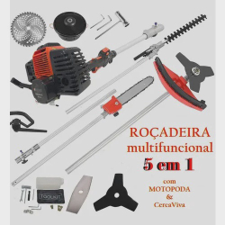 Roçadeira Profissional Caixa Grande 5x1 c/ Motopoda Multifuncional + Lâmina Brinde Menor preço em Roçadeira Profissional Caixa Grande 5x1 c/ Motopoda Multifuncional + Lâmina Brinde