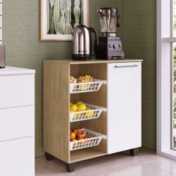 Armário Multiuso Fruteira 68 x 75 Cm Cozinha 1 Porta mdp Dakar Branco - ClickLar Menor preço em Armário Multiuso Fruteira 68 x 75 Cm Cozinha 1 Porta mdp Dakar Branco - ClickLar