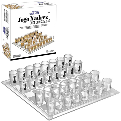 Jogo de xadrez De Vidro 20 x 20 CM - GLASS CHESS - Jogo de Dominó, Dama e  Xadrez - Magazine Luiza