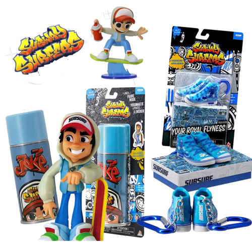 Kit Subway Surfers Spray Jake + Mini Sneakers + Boneco Jake - Bang