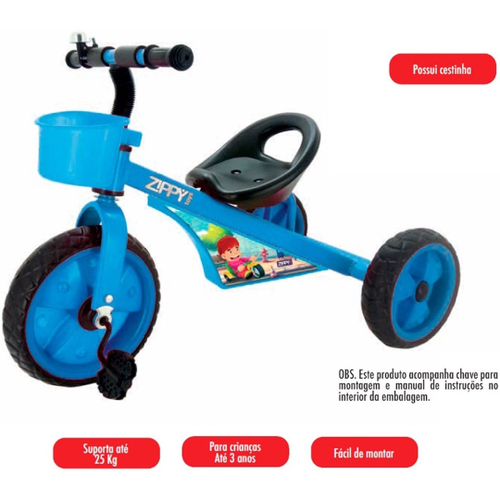 Triciclo Escolar 3 Roda Velotrol Motoca Infantil no Shoptime