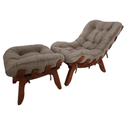 Conjunto Poltrona Decorativa Costela com Puff Costela Veludo Cappuccino Menor preço em Conjunto Poltrona Decorativa Costela com Puff Costela Veludo Cappuccino
