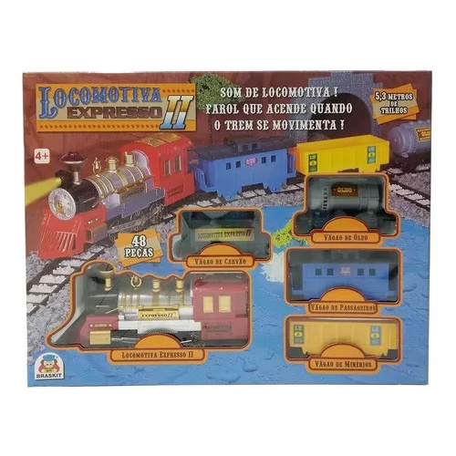 Trem Brinquedo Locomotiva Som E Luz 4 Vagoes - Dm Toys na Americanas  Empresas