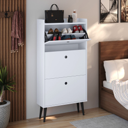 Sapateira Retrô 3 Gavetas Basculantes Dark - Branco - rpm Móveis é boa?