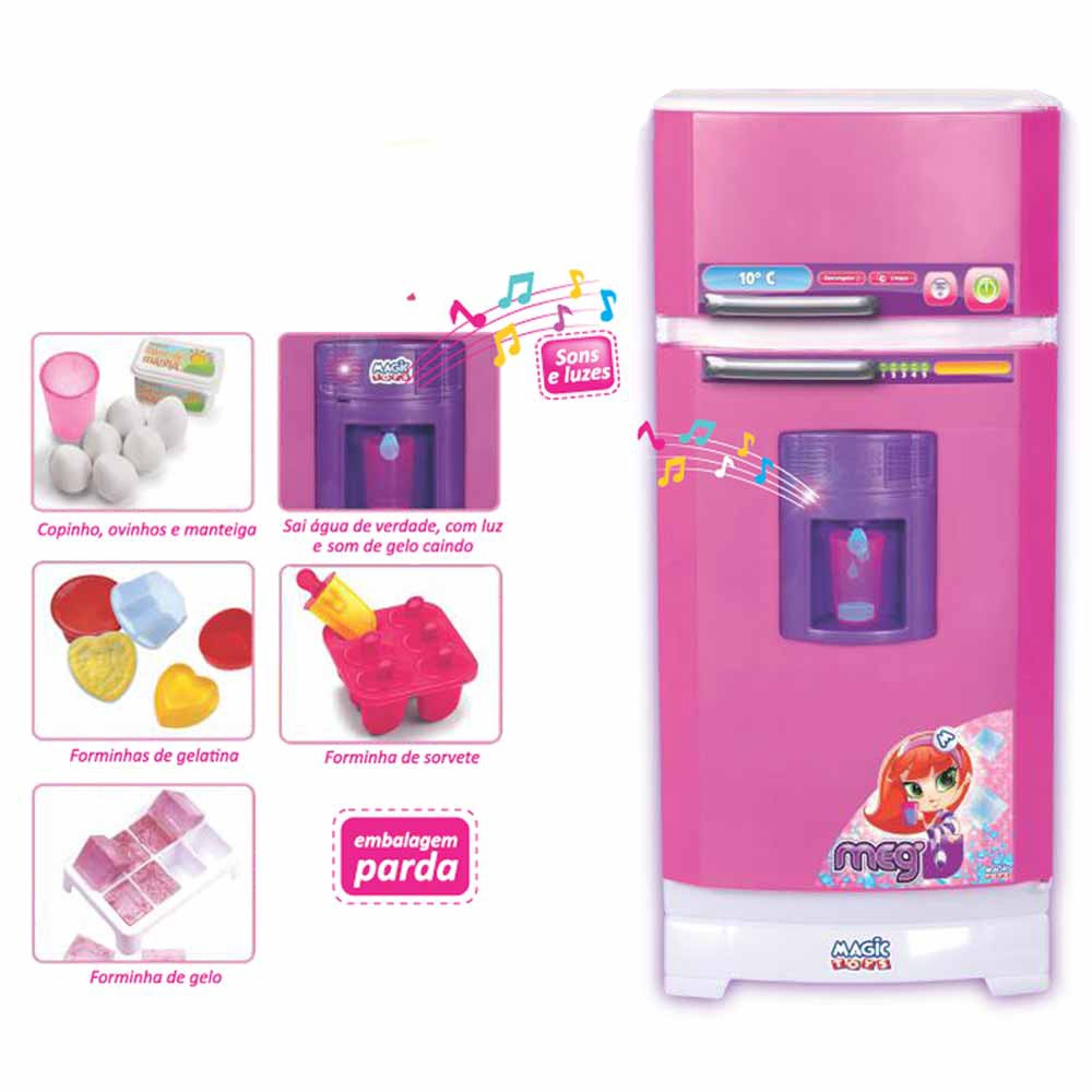 Geladeira Gela Sorvetinho Brinquedo Interativo C/ Dispenser