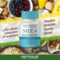Mix Magnésio 4 (Glicina + Treonato + Dimalato + Taurato) Menor preço em Mix Magnésio 4 (Glicina + Treonato + Dimalato + Taurato)