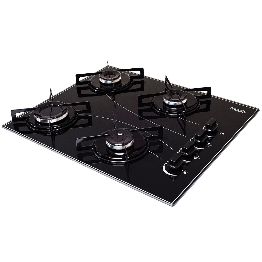 Cooktop a Gás 4 Bocas Moob Ultra Chama Com Acendimento Automatico - Bivolt - Por: R$ 254,91