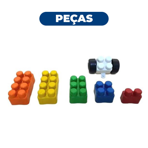 Blocos De Montar Infantil Brinquedo Educativo 96 Peças - Casa Mix