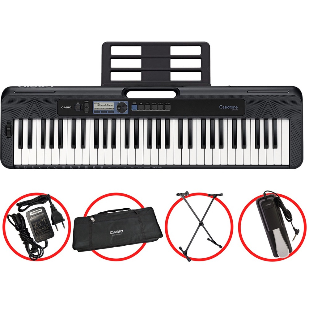 Kit Teclado Casio Tone CT S300 Musical Digital 61 Teclas Completo Com