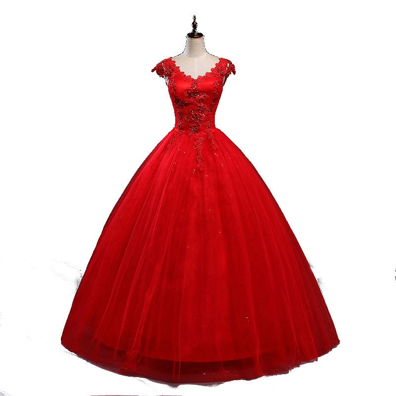 Vestido Princesa p/Noiva Casamento Formatura Debutante Vermelho em