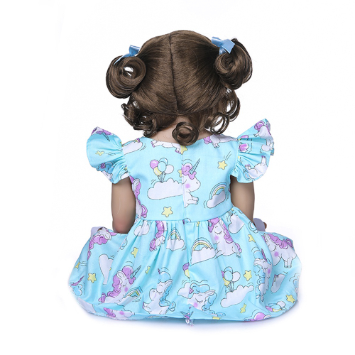 Brastoy Boneca Bebê Reborn Menina Silicone 55m Olhos Castanho