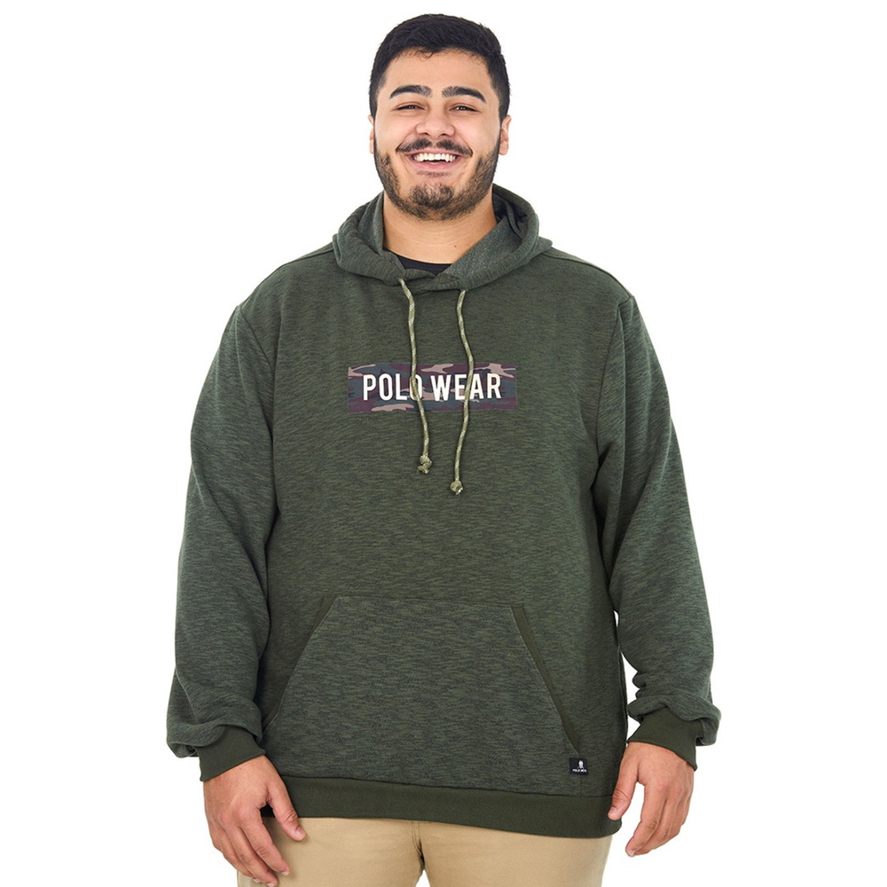 polo signature fleece moletom com capuz