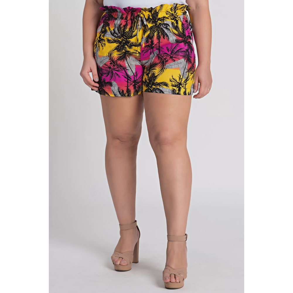 short de viscose estampado