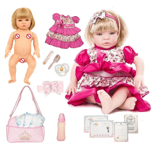 Bebe Reborn Original Silicone Barata Boneca Bolsa Princesa no Shoptime