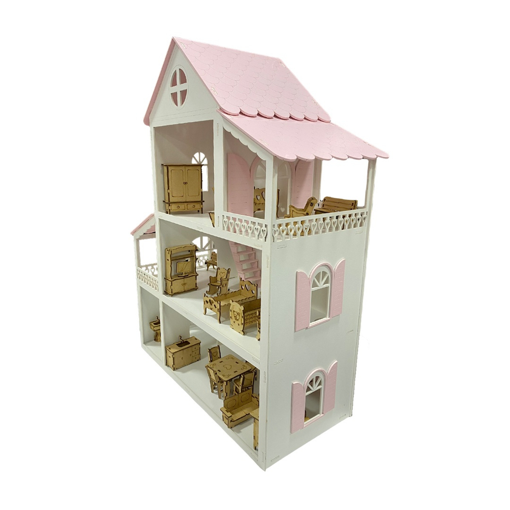 Móvel boneca Barbie de madeira MDF Sala Raque brinquedo Casinha Casa de  boneca com TV