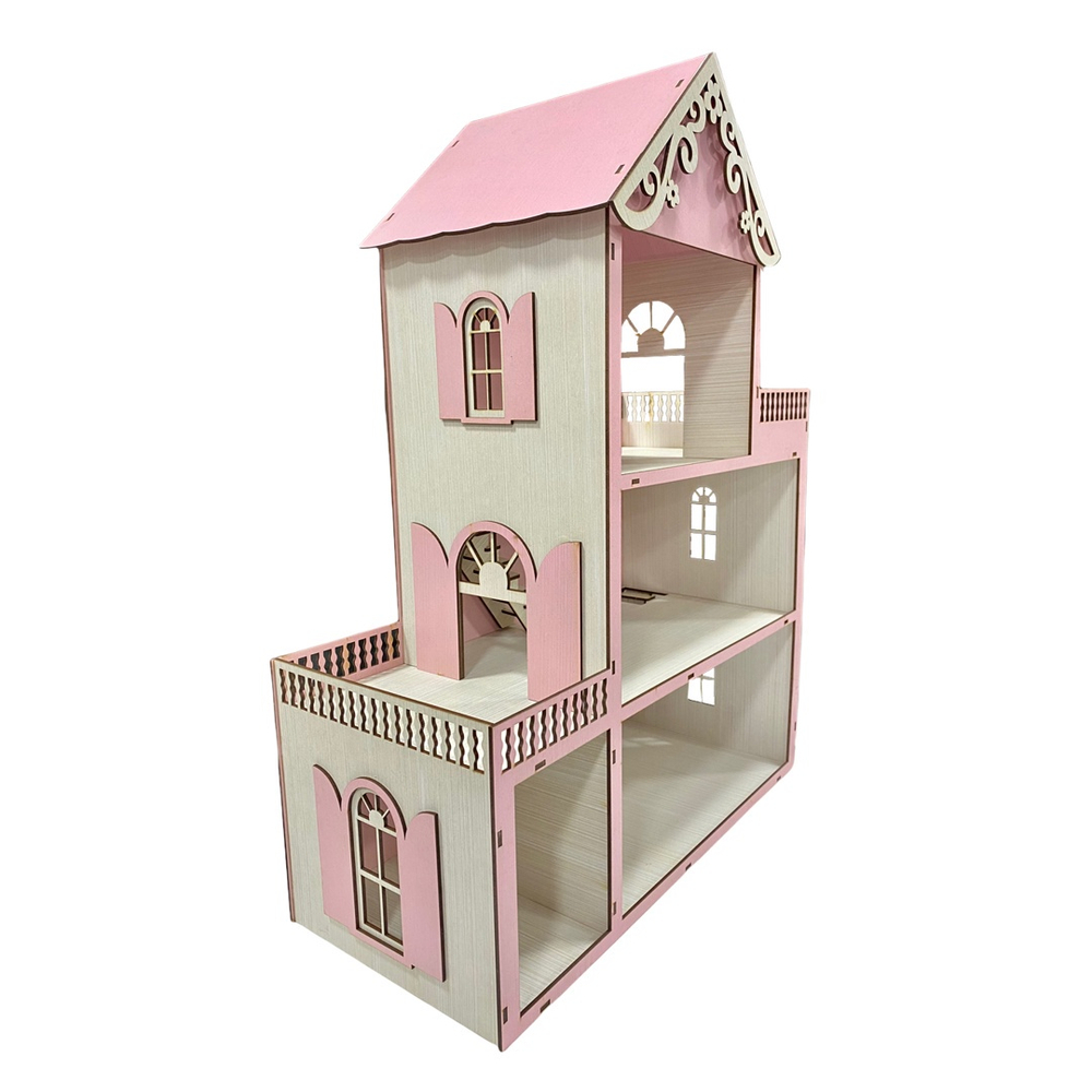 Casa de boneca em MDF casinha 60cm MONTADA