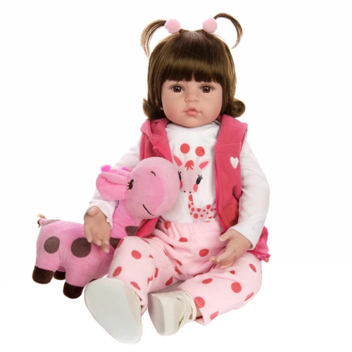 Boneca Bebê Reborn Menina Girafa 48cm Produto No Brasil