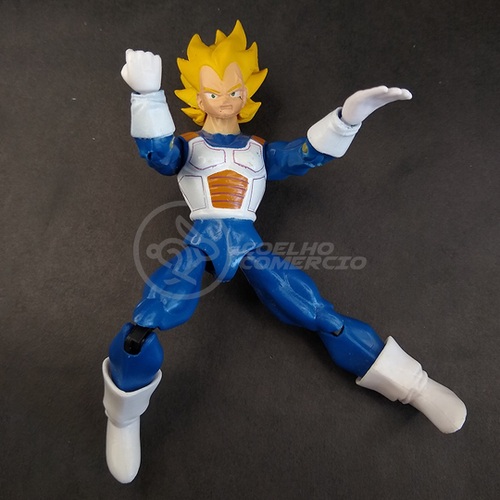 Boneco Goku Blue Azul Dragon Ball Articulado