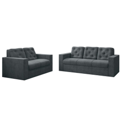 Menor preço em Conjunto de Sofás de 3 e 2 Lugares Grécia Cinza