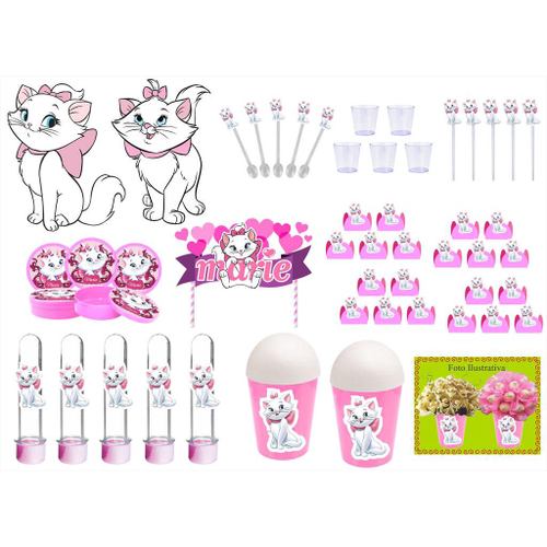 Kit Festa Gata Marie- Decoração Infantil