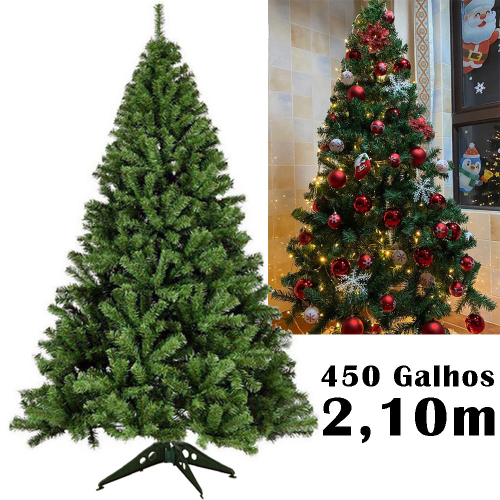 Árvore De Natal Grande 2,10m Pinheiro Tradicional 450 Galhos em Promoção na  Americanas