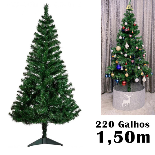 Arvore De Natal Branca 1,50 Metros 220 Galhos Pinheiro Luxo