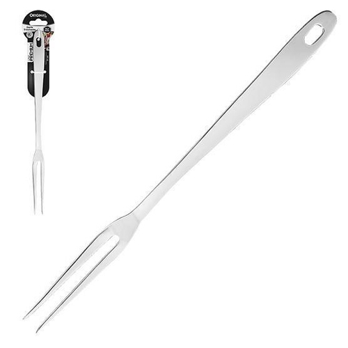 Kit 2 Garfos Trinchante Para Churrasco 24cm Grande de Cortar Carne Cozinha  Inox Taumer