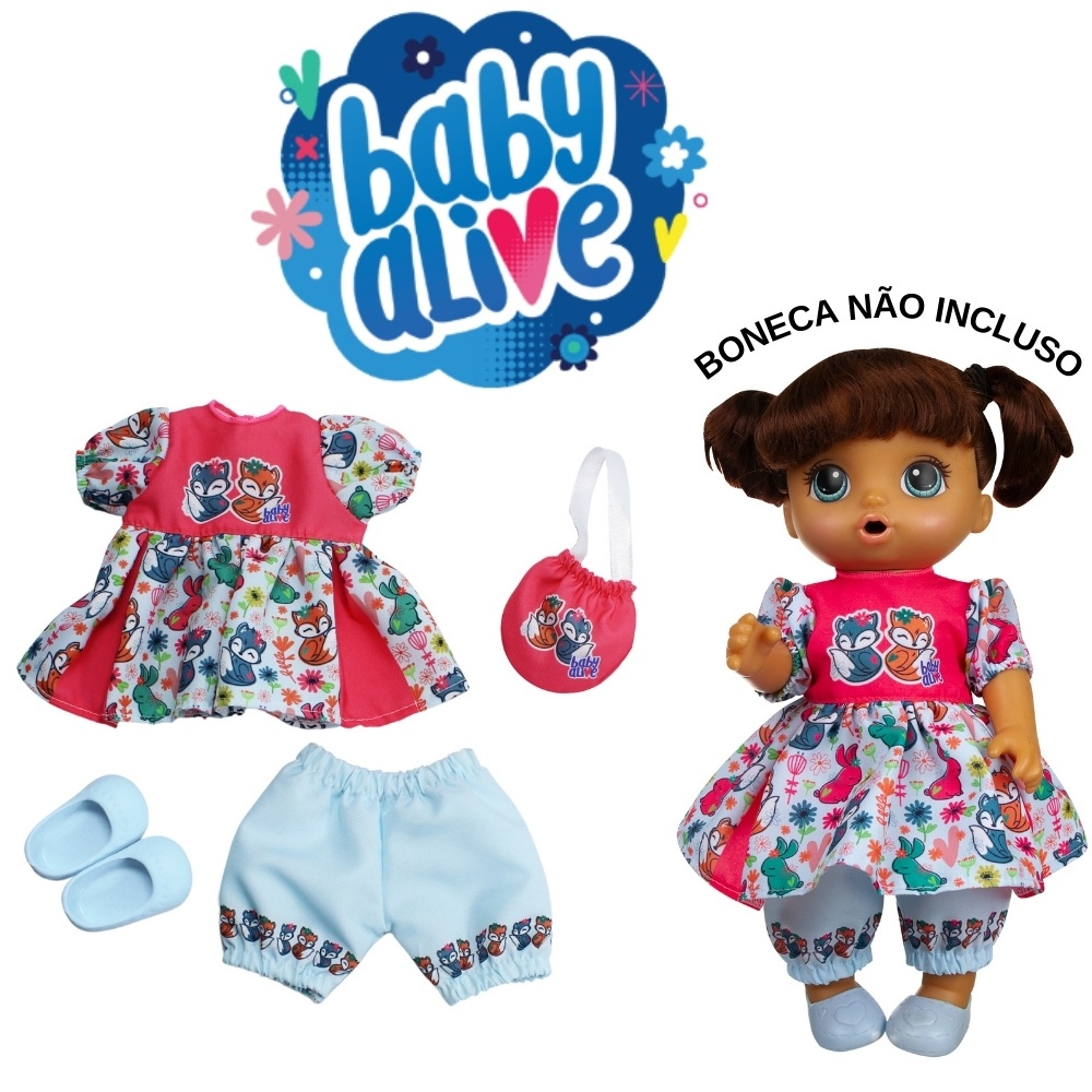 Roupa boneca baby alive hasbro original - kit neon em Promoção na