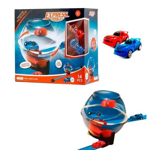 Pista Super Globo Com 2 Carrinhos Express Wheels Multikids