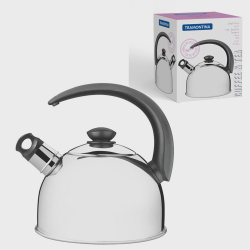 Chaleira tramontina com apito em aço inox cabo preto 2,1 L 61483013 Menor preço em Chaleira tramontina com apito em aço inox cabo preto 2,1 L 61483013