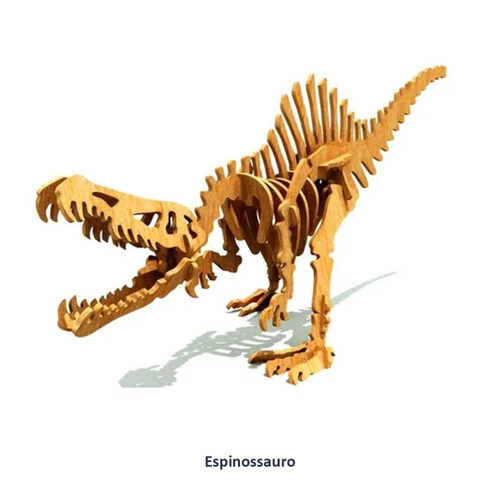 Quebra Cabeça 3D Dinossauro Velociraptor - 41 Peças - MDF Cru