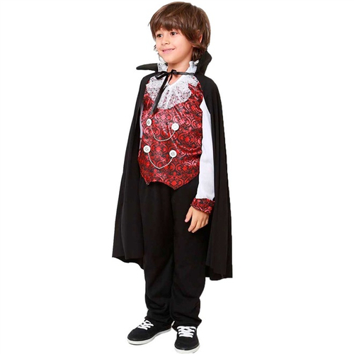 Fantasia de Halloween Vampiro Conde Drácula Infantil Masculino Com Dentes  em Promoção na Americanas