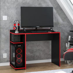 Mesa para Computador Gamer rtx 9409 - Preto com Vermelho - rpm Móveis Menor preço em Mesa para Computador Gamer rtx 9409 - Preto com Vermelho - rpm Móveis