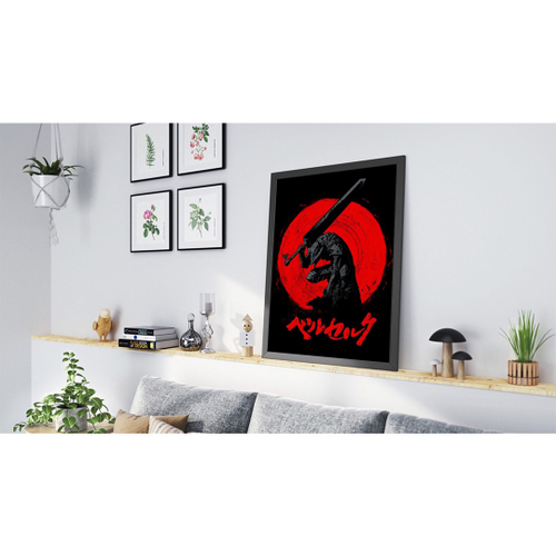 Quadro Decorativo Berserk Arte Anime Poster Moldurado em Promoção