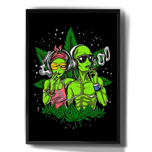 Quadro decorativo emoldurado Alien Desenho Pintura Arte Filme para