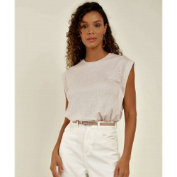 Blusa Regata Feminina Muscle Tee Brilho Menor preço em Blusa Regata Feminina Muscle Tee Brilho