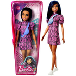 Boneca Barbie Fashionistas Menina Moderna Cabelo Azul - Roupa Fashion Vestido Rosa Tênis Branco E Acessório Pochete - Número 143 - Mattel Brinquedos