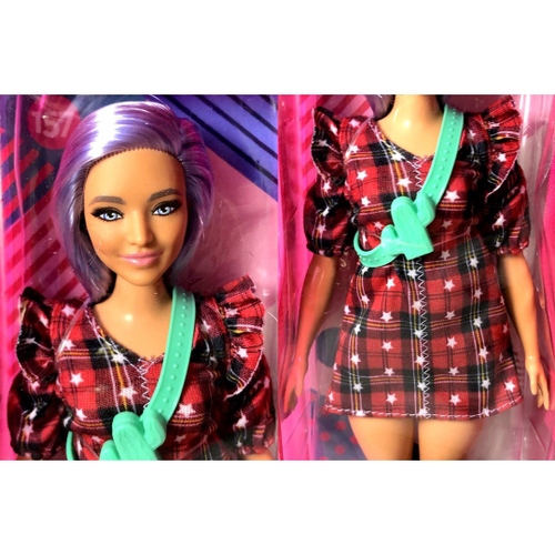 Boneca Barbie Fashionistas - Vestido Xadrez Vermelho Grb49 - MP