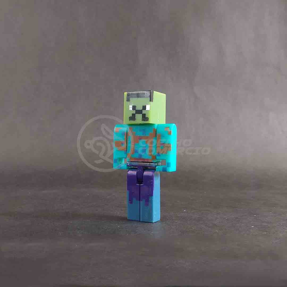 Cartela 10 Boneco Articulado Minecraft My Home + 2 Blocos - Zumbi, Aranha,  Creeper, Enderman, Steve