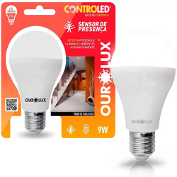 Led Lampada Bulbo Ourolux 9w 6500k 760 Lumens Bivolt com Sensor Presença Menor preço em Led Lampada Bulbo Ourolux 9w 6500k 760 Lumens Bivolt com Sensor Presença