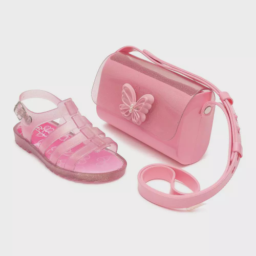 Sandalia infantil shop feminina com bolsa