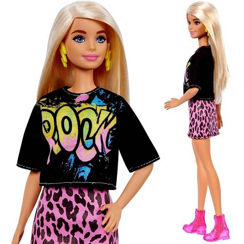 Boneca Barbie Fashionistas Menina Loira - Roupa Fashion Camisa