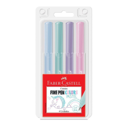 Caneta Hidrográfica Fine Pen Tons Pasteis com 4 cores 0,4mm Faber-Castell Menor preço em Caneta Hidrográfica Fine Pen Tons Pasteis com 4 cores 0,4mm Faber-Castell