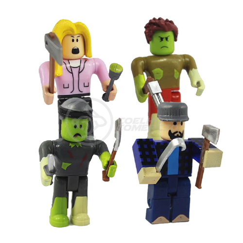 Kit 4 Bonecos Roblox Zumbi + Acessórios- Coleção Ataque Zumbi em