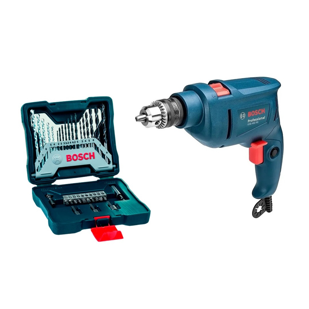 Furadeira De Impacto Bosch Gsb Re Std W V Com Kit De Pontas E Brocas Bosch X Line