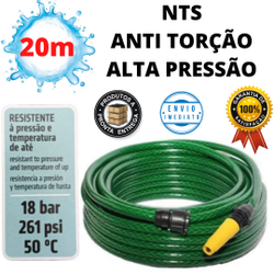 Mangueira Jardim 20 metros Antitorção Nts Com Kit Esguicho Verde alta pressão Menor preço em Mangueira Jardim 20 metros Antitorção Nts Com Kit Esguicho Verde alta pressão