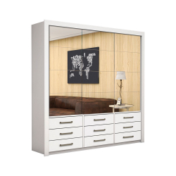 Guarda Roupa Casal Anjos Premium 3 Portas 9 Gavetas Carioca Móveis Menor preço em Guarda Roupa Casal Anjos Premium 3 Portas 9 Gavetas Carioca Móveis