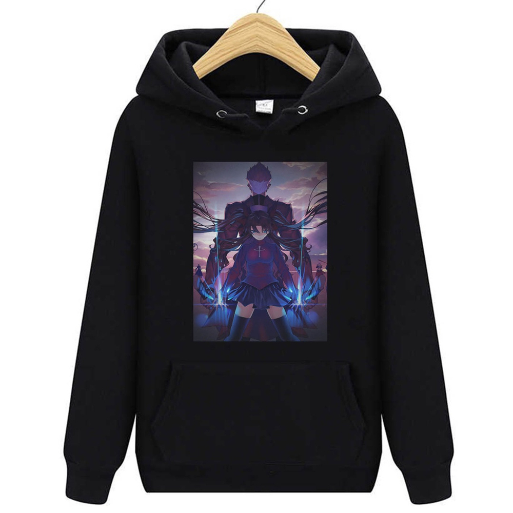 Moletom preto Anime Fate Stay Night Personagens masculino feminino  flanelado no Shoptime