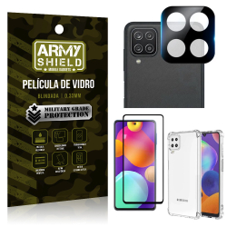 Kit Samsung M62 Película de Câmera + Película 3D + Capa Anti Impacto - Armyshield Menor preço em Kit Samsung M62 Película de Câmera + Película 3D + Capa Anti Impacto - Armyshield