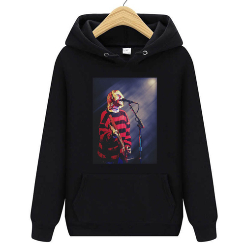 Moletom preto Nirvana Kurt Cobain Vocalista Banda masculino